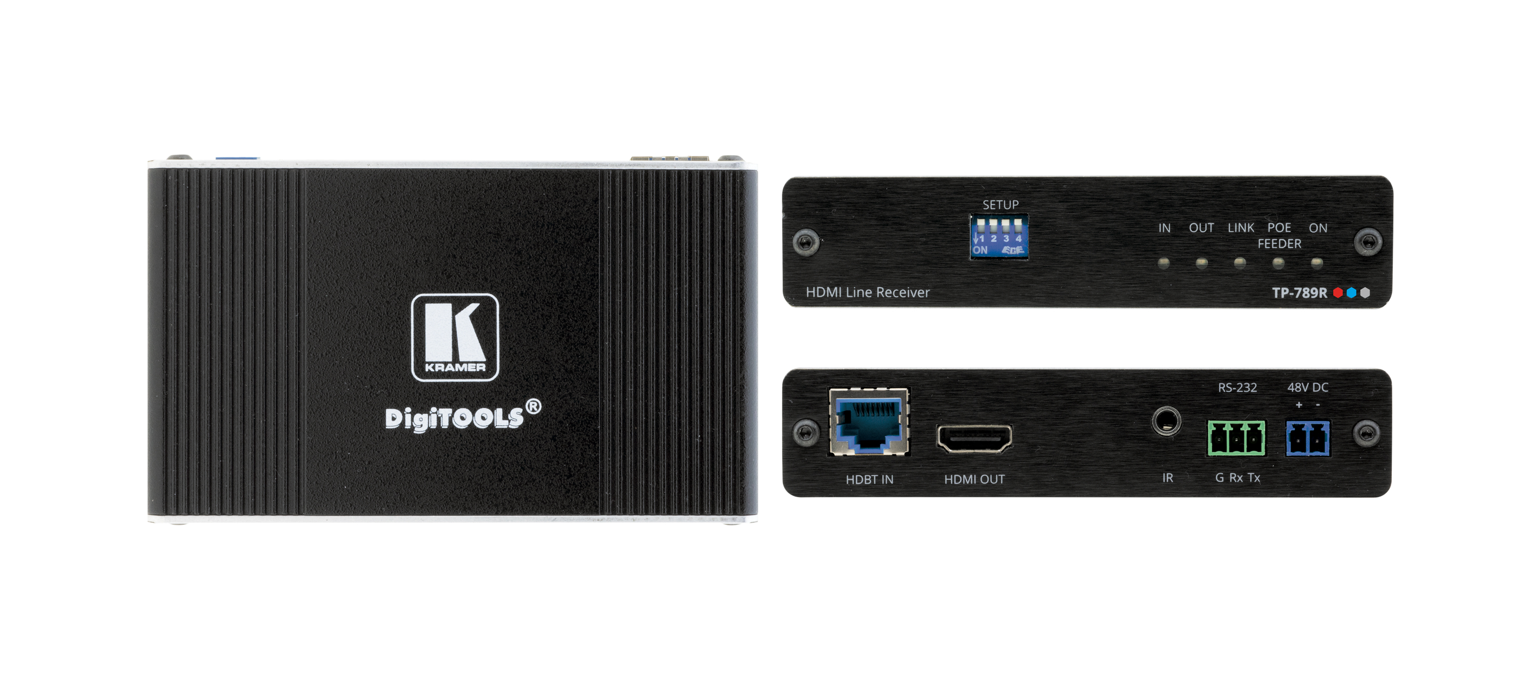 Kramer TP-789R 4K60 4:2:0 HDMI Bidirectional PoE Receiver with RS–232 & IR over Long–Reach HDBaseT