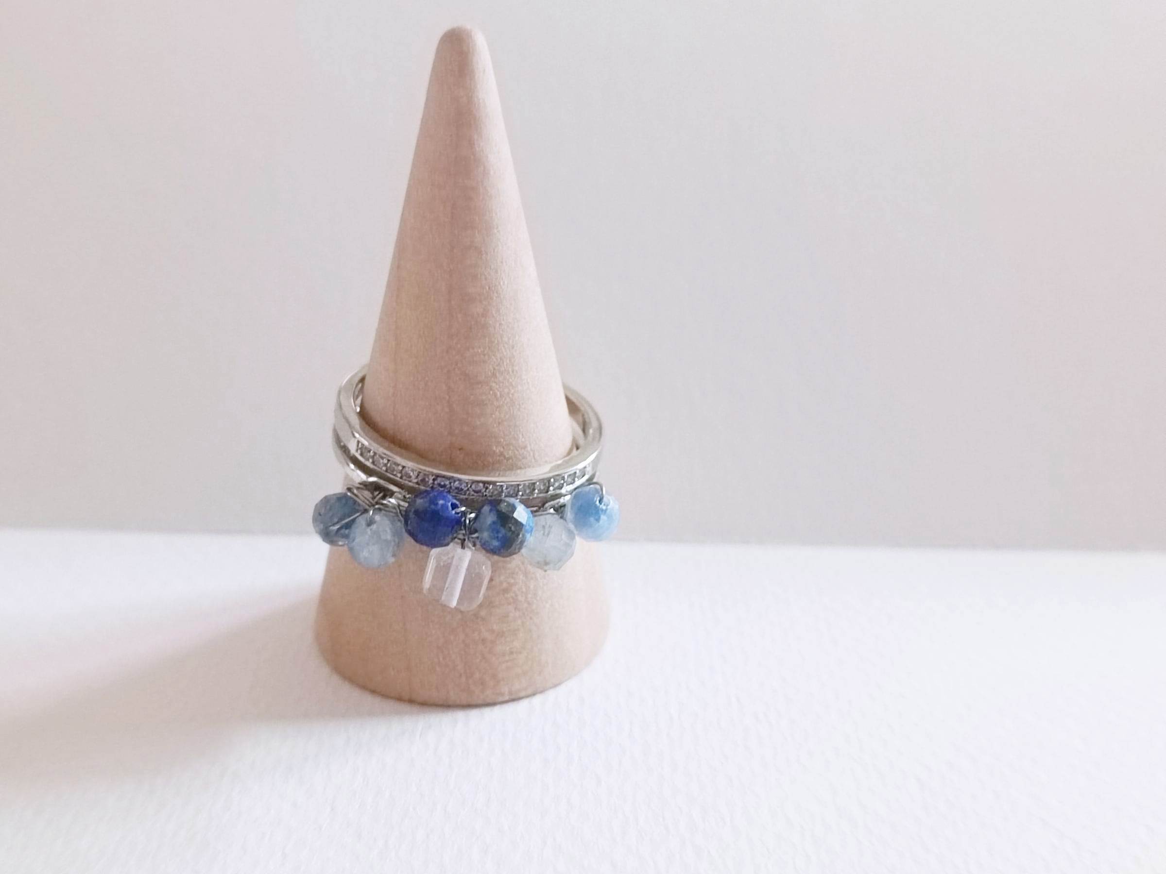 "The Crown" Ring Collection แหวนหินแท้ Kyanite + Lapis Lazuli Ring (เสริมพลังการสื่อสาร)