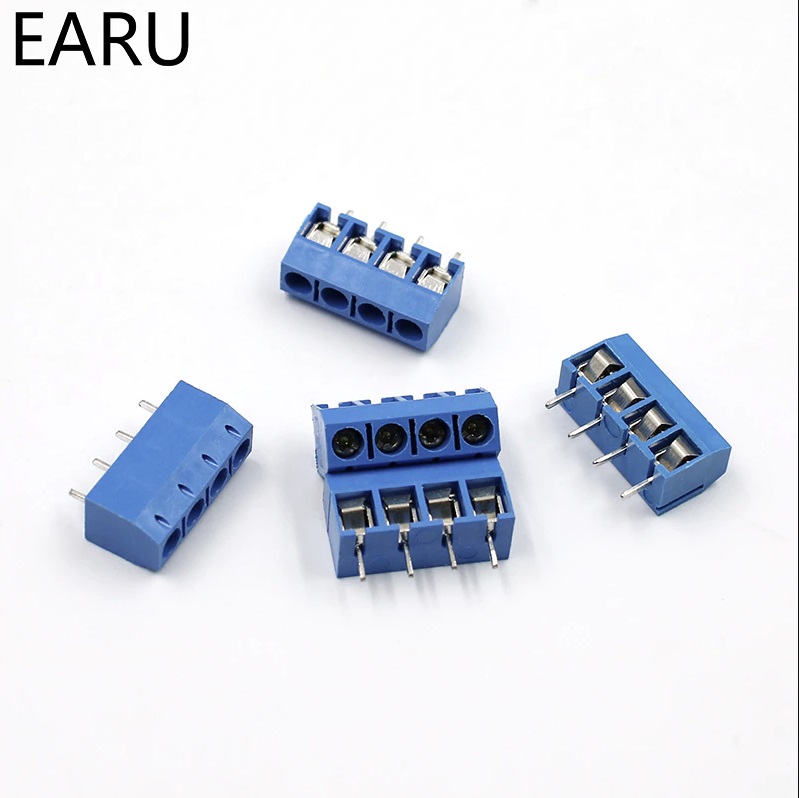 KF301-5.0-4P KF301 Pitch 5.0mm Straight Pin 4P Screw PCB Terminal Block Connector Blue