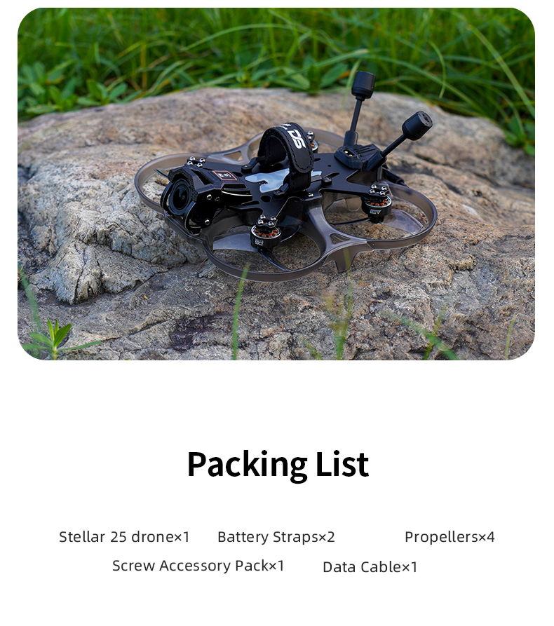 [D25-3] DeepSpace Stellar 25 2.5inch Drone HD O4 PRO Version FPV Drone Quadcopter with Aether 1404 Motor