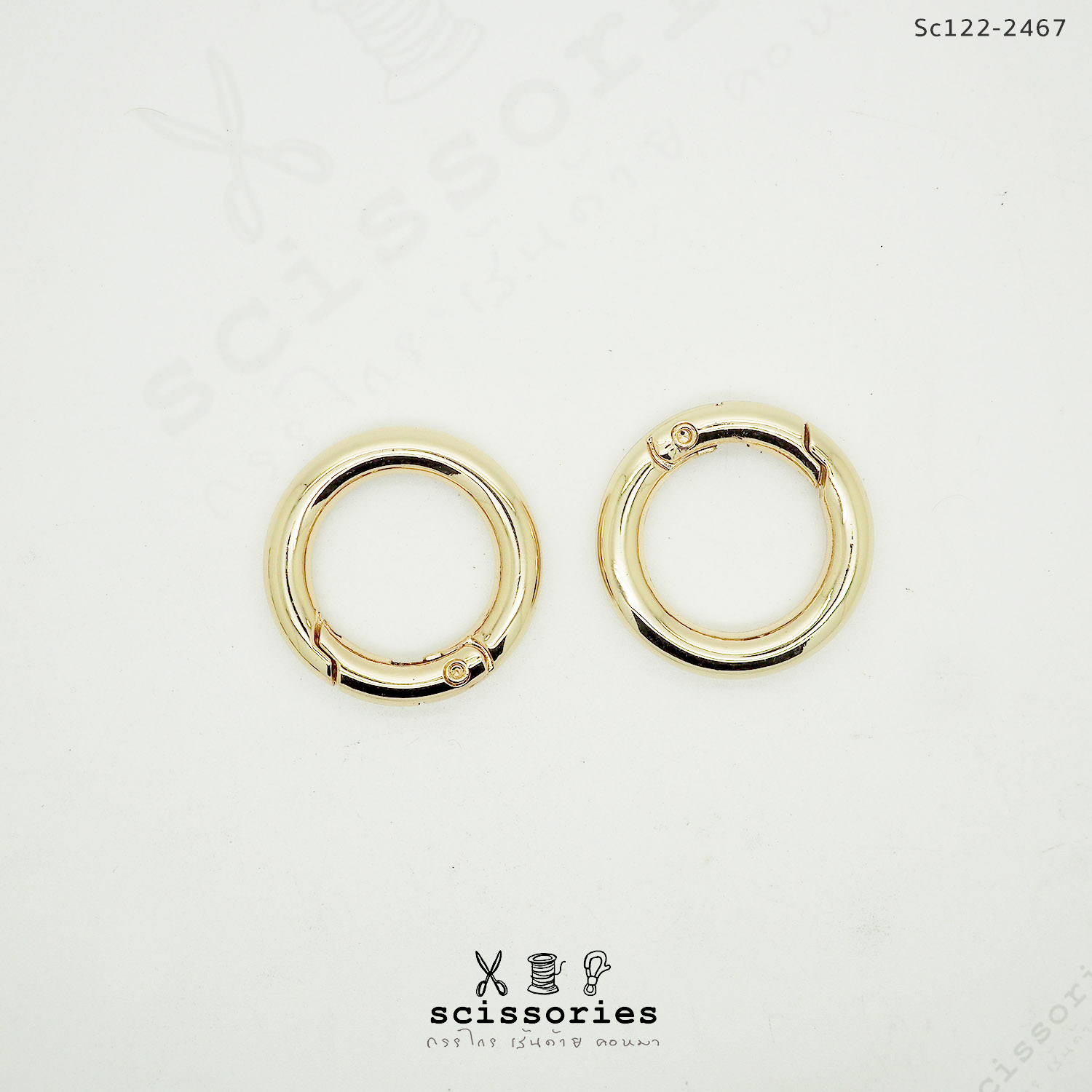 ห่วงวงกลม 2 cm.ง้างเปิดปิด สีทอง/2 ตัว