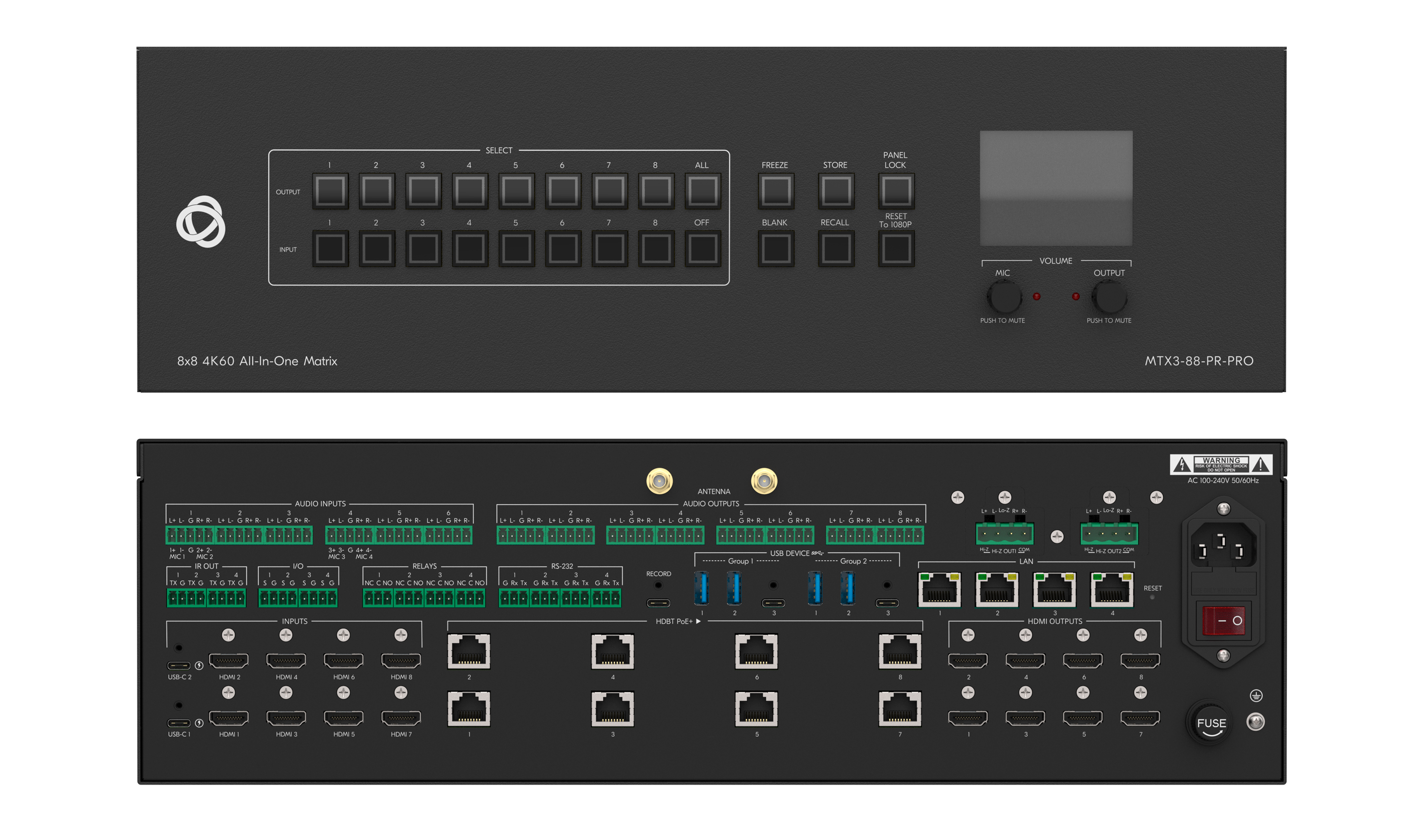 Kramer MTX3-88-PR-PRO 8x8 4K60 All in one Hybrid Presentation Matrix
