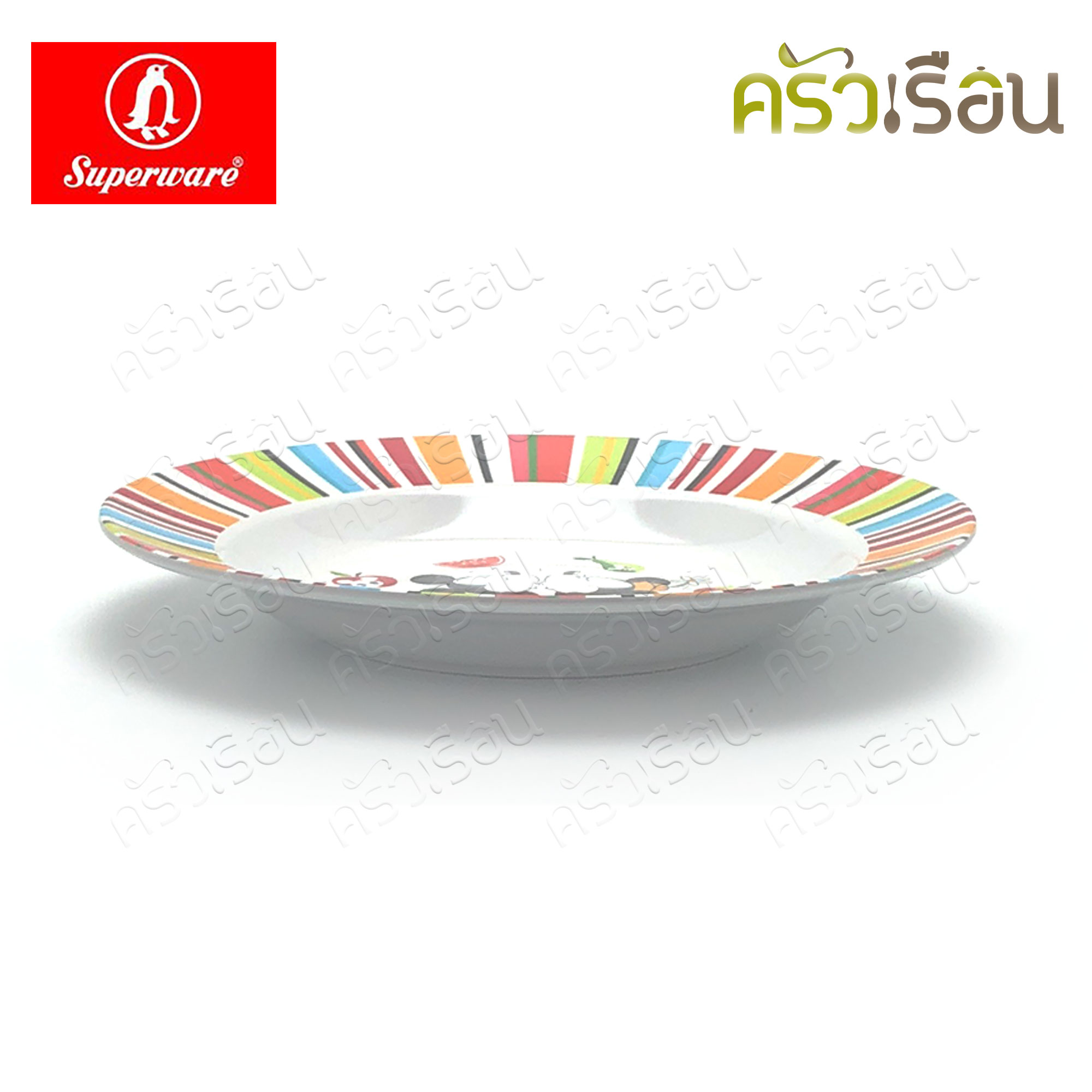 Superware ลาย Mickey Summer Fun มิกกี้ ซัมเมอร์ฟัน [ ราคาต่อชิ้น ] จาน หรือ ชาม หรือ ช้อนส้อม หรือ แก้วน้ำ เมลามีน