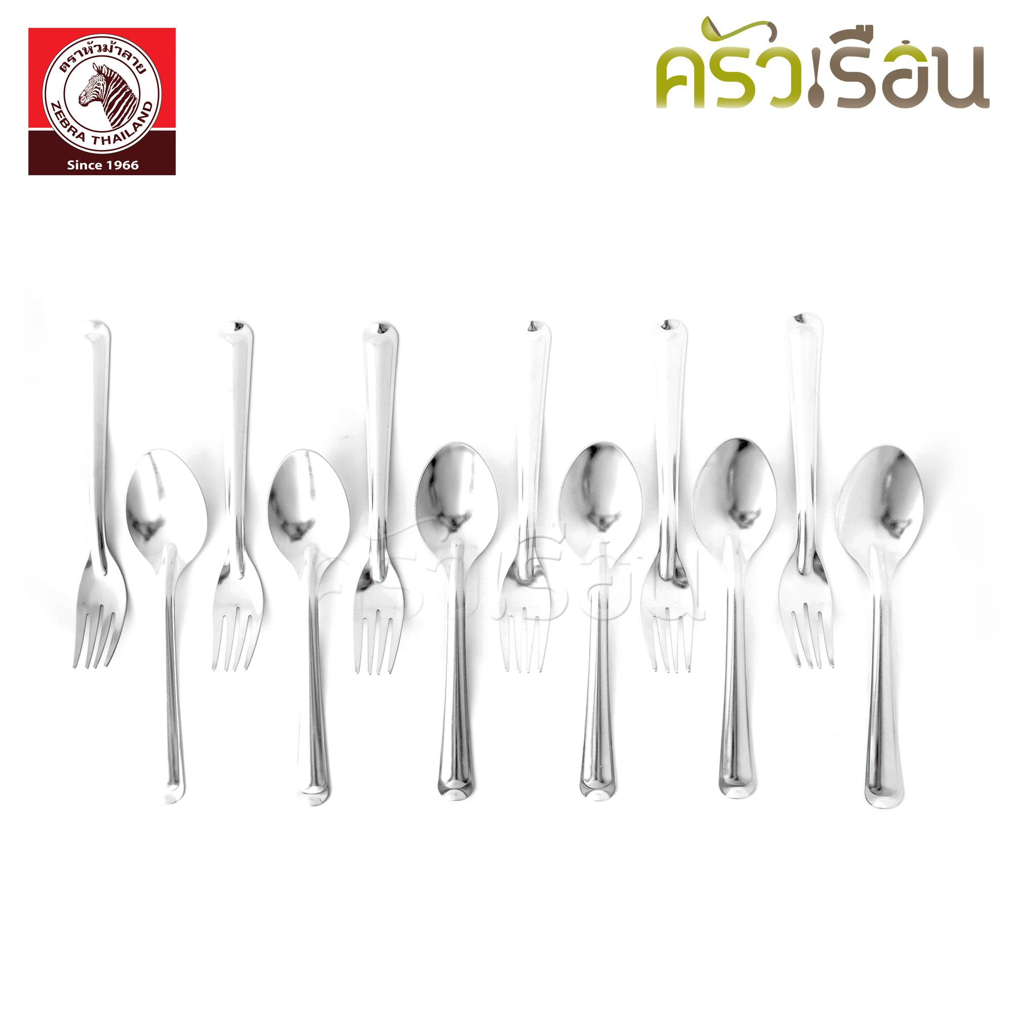 ZEBRA Leelawadee Fork & Spoon Set, stainless steel 430, 6 pairs 100030