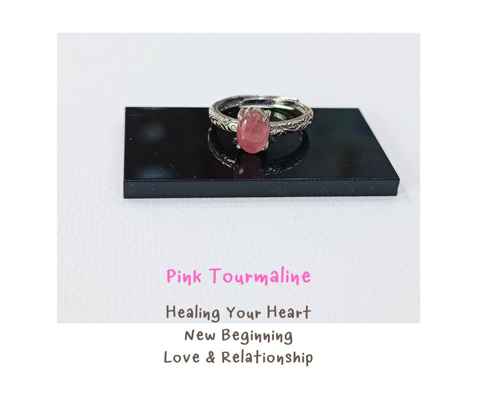 Natural "Pink Tourmaline" Ring แหวนหินแท้ Pink Tourmaline (เยียวยาจิตใจ เปิดโอกาสให้รักใหม่ ดึงดูด และปรับความรัก ความสัมพันธ์ให้สวยงาม)