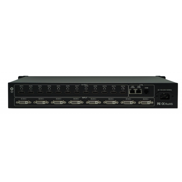 8 DVI IN, 12 HDMI OUT MULTI-VIEW VIDEO WALL PROCESSOR