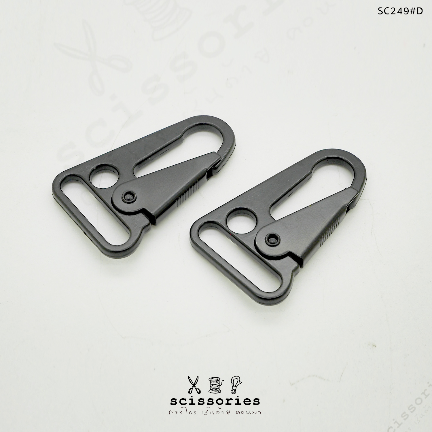 ตัวเกี่ยวเชือก 1 นิ้ว สีดำด้าน 2 ตัว เนื้อโลหะ