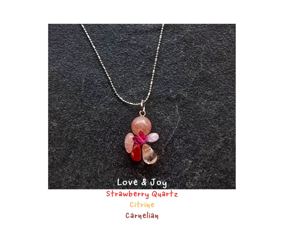 "Little Vivian" สร้อยพร้อมจี้หินแท้ Strawberry Quartz Necklace (เสริมคลื่นความรัก ดึงดูดรักแท้ ฟื้นฟูความสัมพันธ์ให้สดใส)