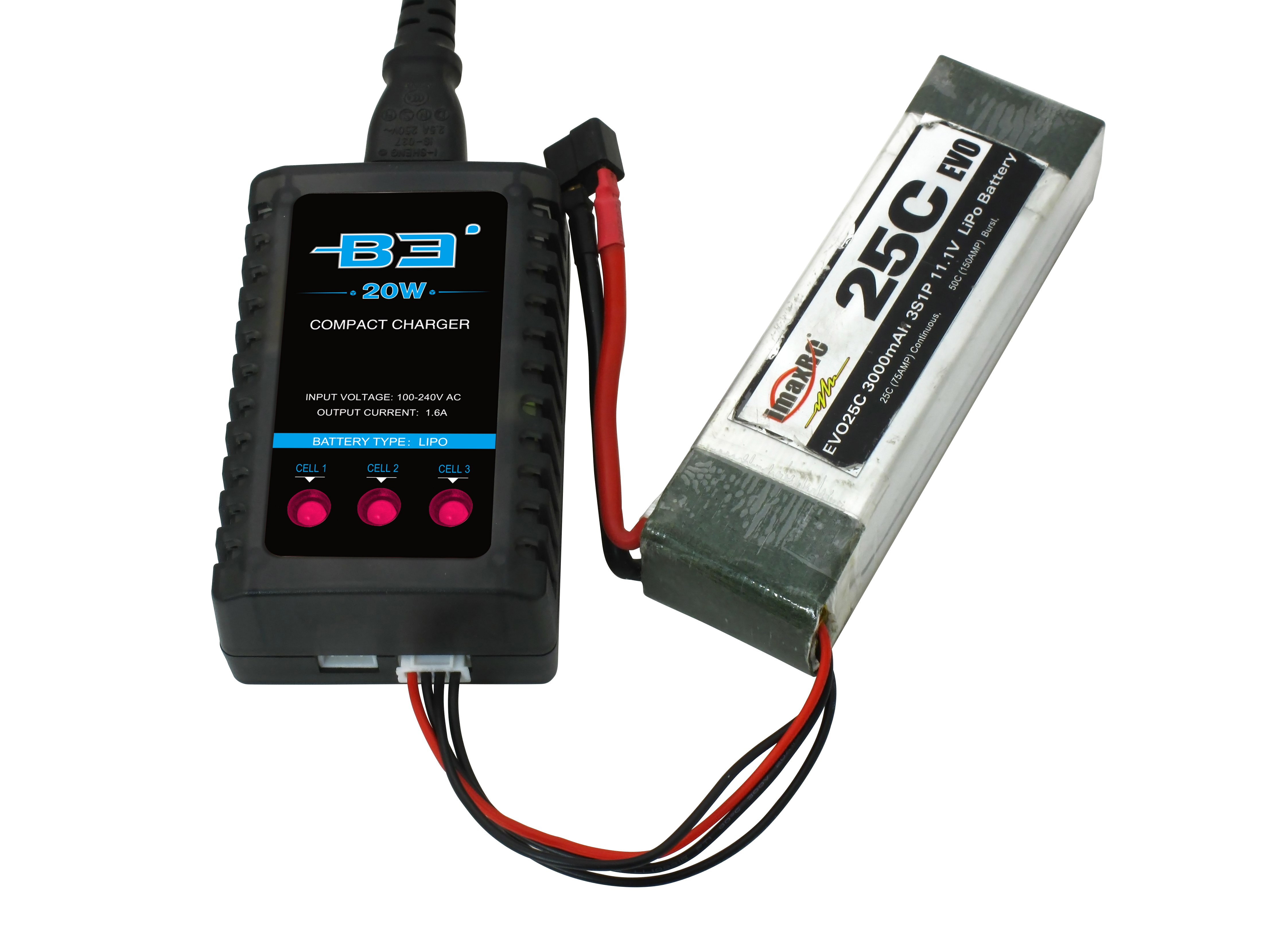 iMaxRC B3 20W Compact Charger 1.6A (AC) แรงดี ถูกจริง เครื่องชาร์จ ราคาถูก