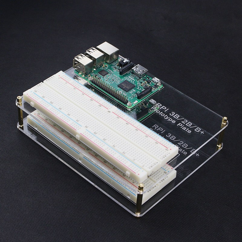 2 Set Raspberry Pi Acrylic Experiment Plate + Breadboard Board + Jumper Wire Cable for Raspberry Pi 2/3