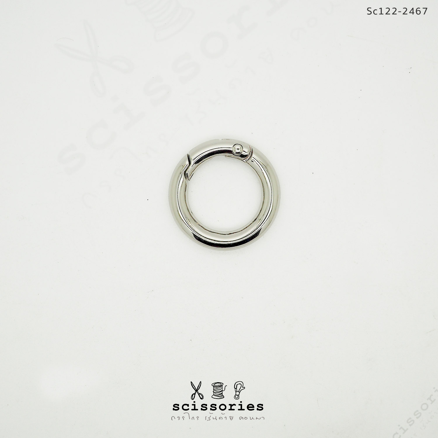 ห่วงวงกลม 2 cm.ง้างเปิดปิด สีเงิน /2 ตัว