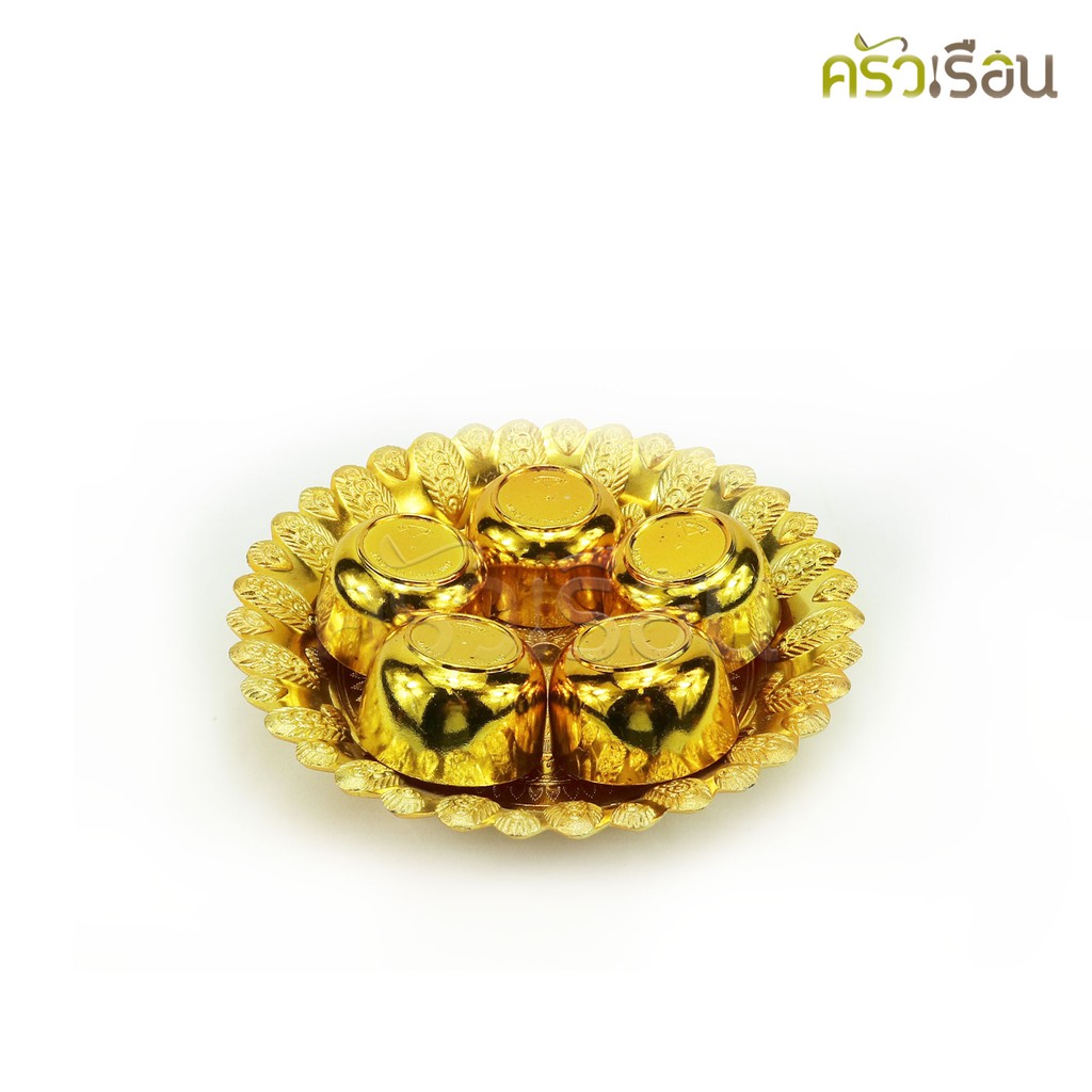 MP ถ้วยชาพร้อมถาด ลายไทย พลาสติก 7 นิ้ว รุ่นนกยูง A1043/555