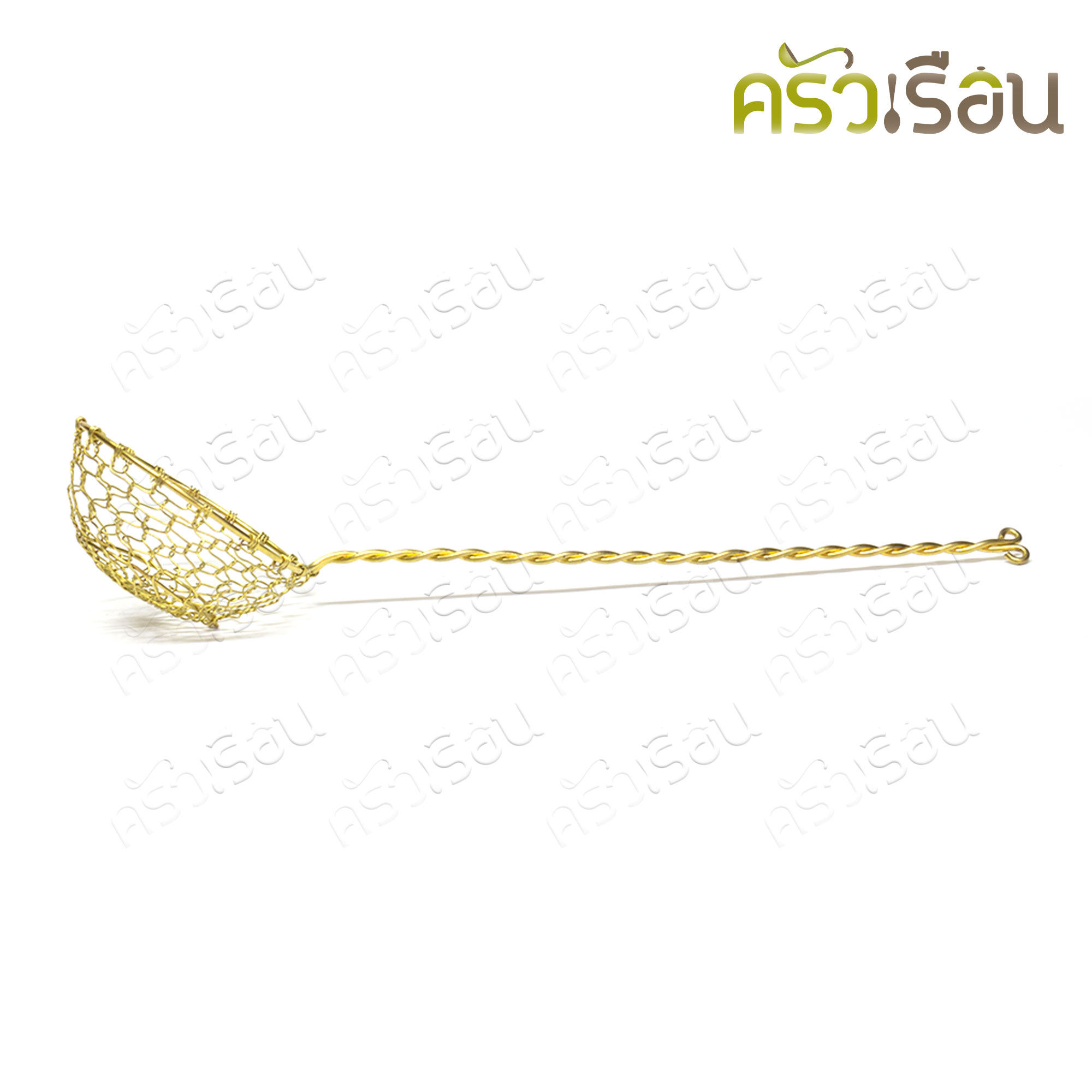 BRASS ที่ลวกสุกี้ ทองเหลืองแท้ 7 x 24 ซม. ตะกร้อลวกสุกี้ ตะกร้อลวก ทองเหลืองแท้