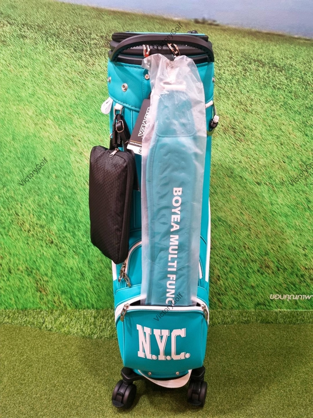 (Genuine) Golf Bag Travel BOYEA Multifunction 03 (New version) 4 wheels สีฟ้าเข้ม *Free Cover Protector