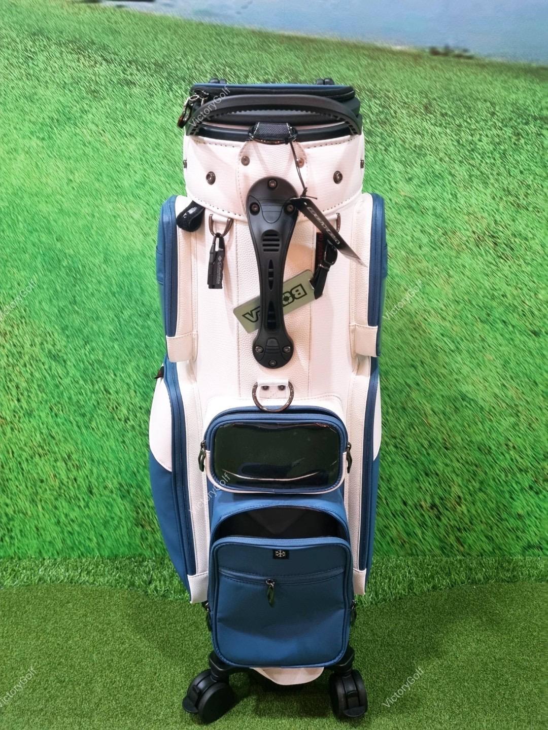 (Genuine) Golf Bag Travel BOYEA One (New version) 4 wheels สีน้ำเงิน-ขาว *Free Cover Protector