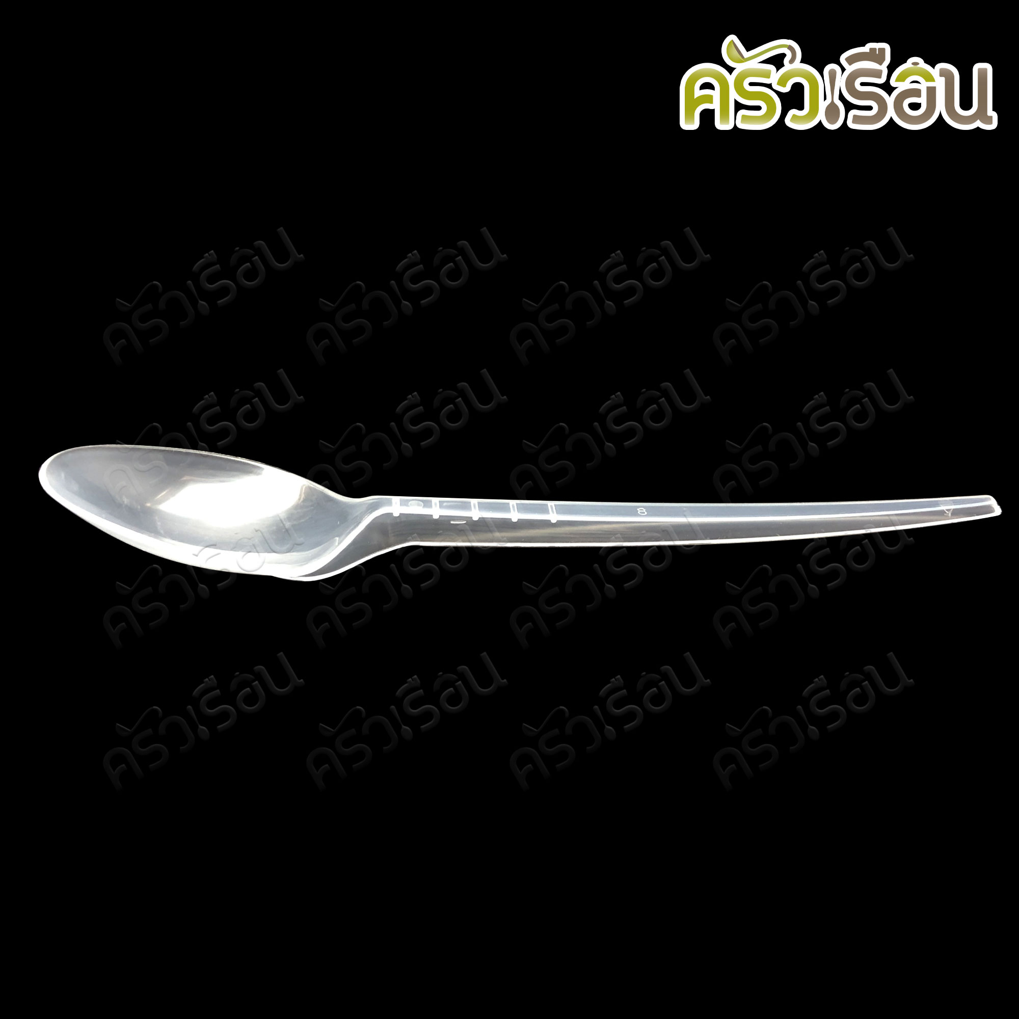 PACKU แพ็คคุ - ช้อนพลาสติก ขนาด 6.5 นิ้ว สีใส แพค 100 ชิ้น KA102 ช้อน ช้อนยาว ช้อนข้าว ใช้แล้วทิ้ง