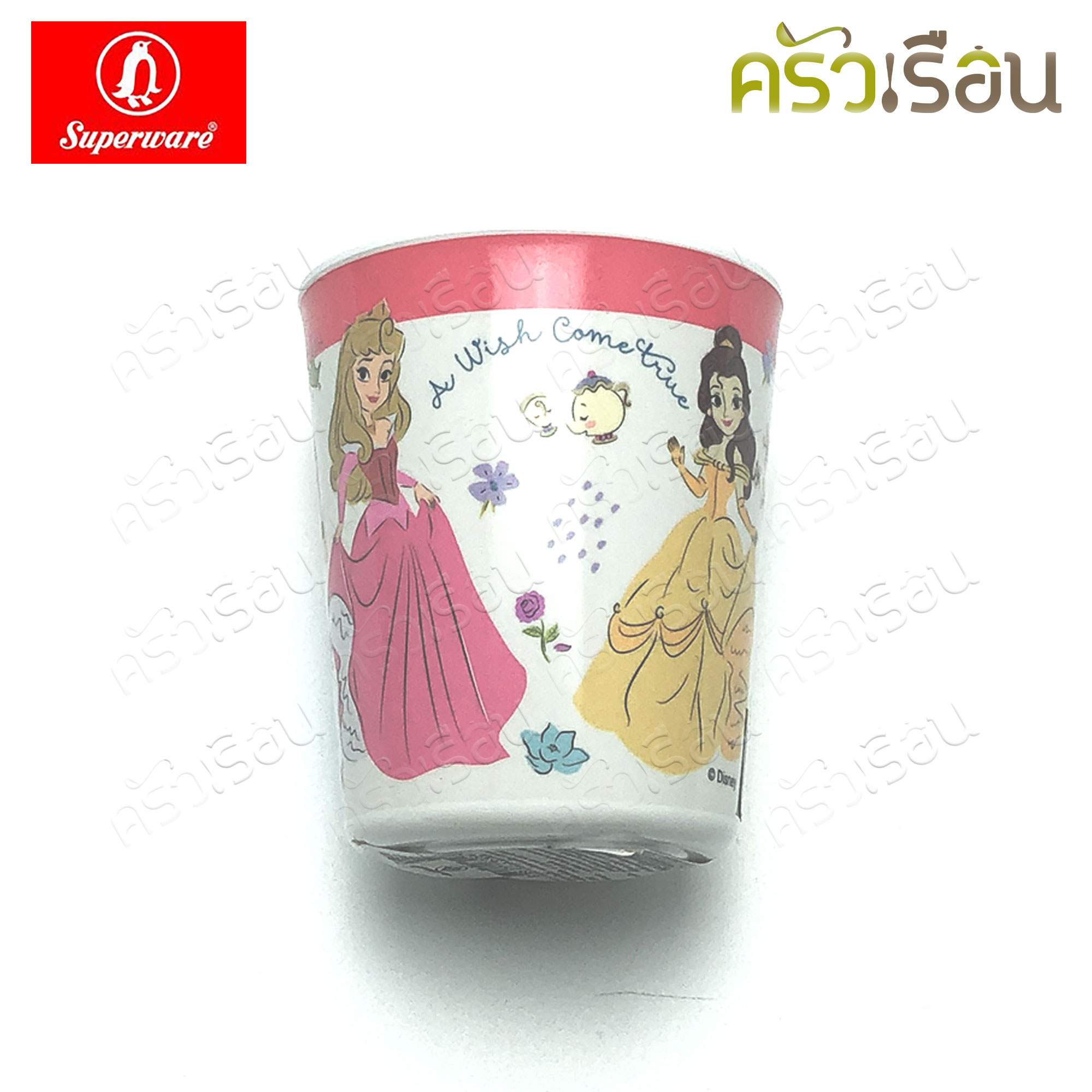 Superware ลาย Heart of Princess เจ้าหญิง Disney [ ราคาต่อชิ้น ] จาน หรือ ชาม หรือ ช้อนส้อม หรือ แก้วน้ำ เมลามีน