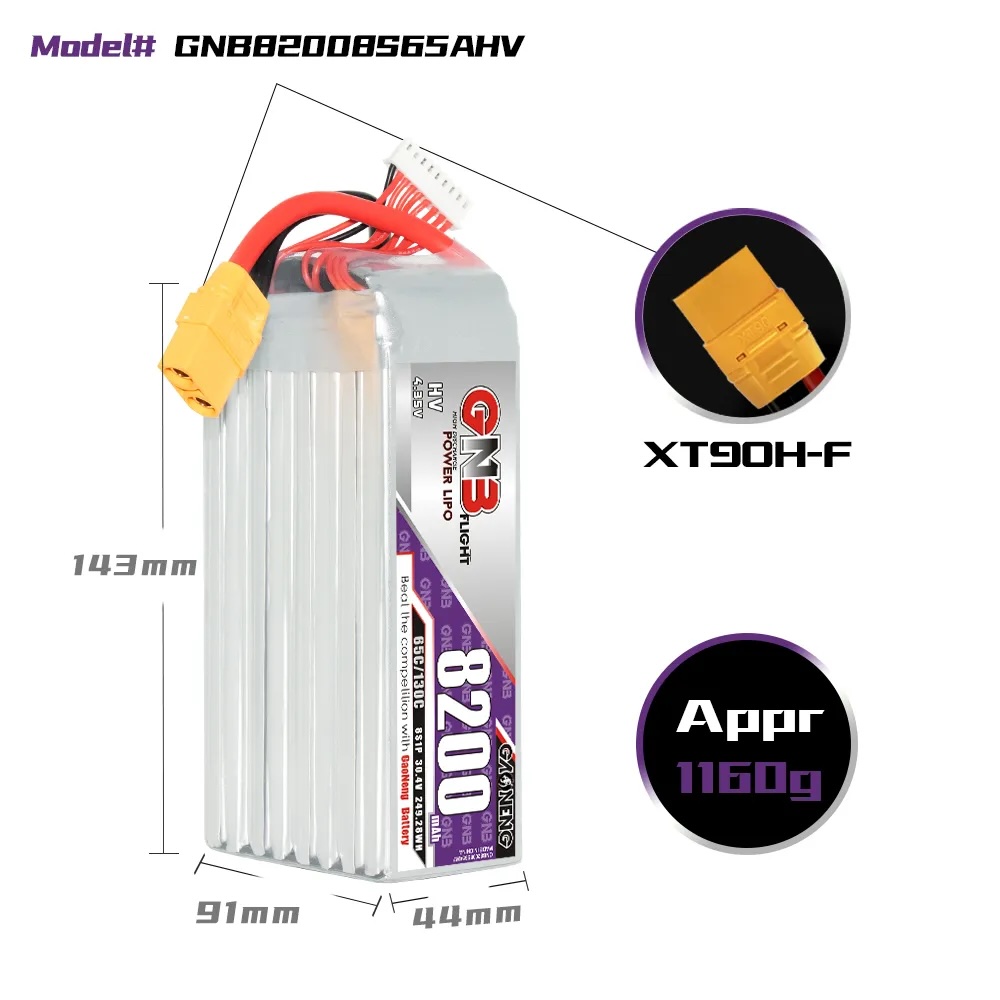 GAONENG GNB HV 8S 30.4V 8200mAh 65C XT90 LiPo Battery อุปกรณ์โดรน Drone