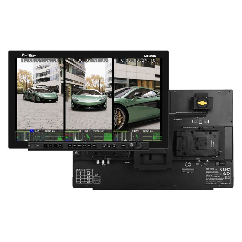 Portkeys MT22DS P3: จอภาพ Master Monitor ขนาด 21.5 นิ้ว ระดับมืออาชีพ พร้อม 3G-SDI & HDMI 4K, Dual SDI Output และ Rec.709/DCI-P3 Color Gamut
