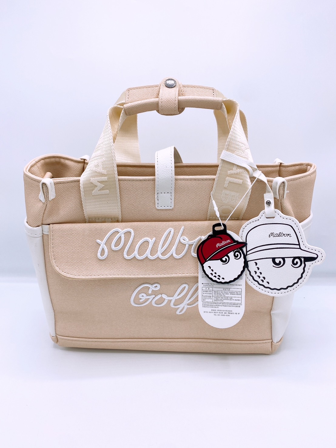 Hand bag Malbon Golf Green, Cream Colors กระเป๋าถือสำหรับผู้ขาย และผู้หญิง (+Strap)