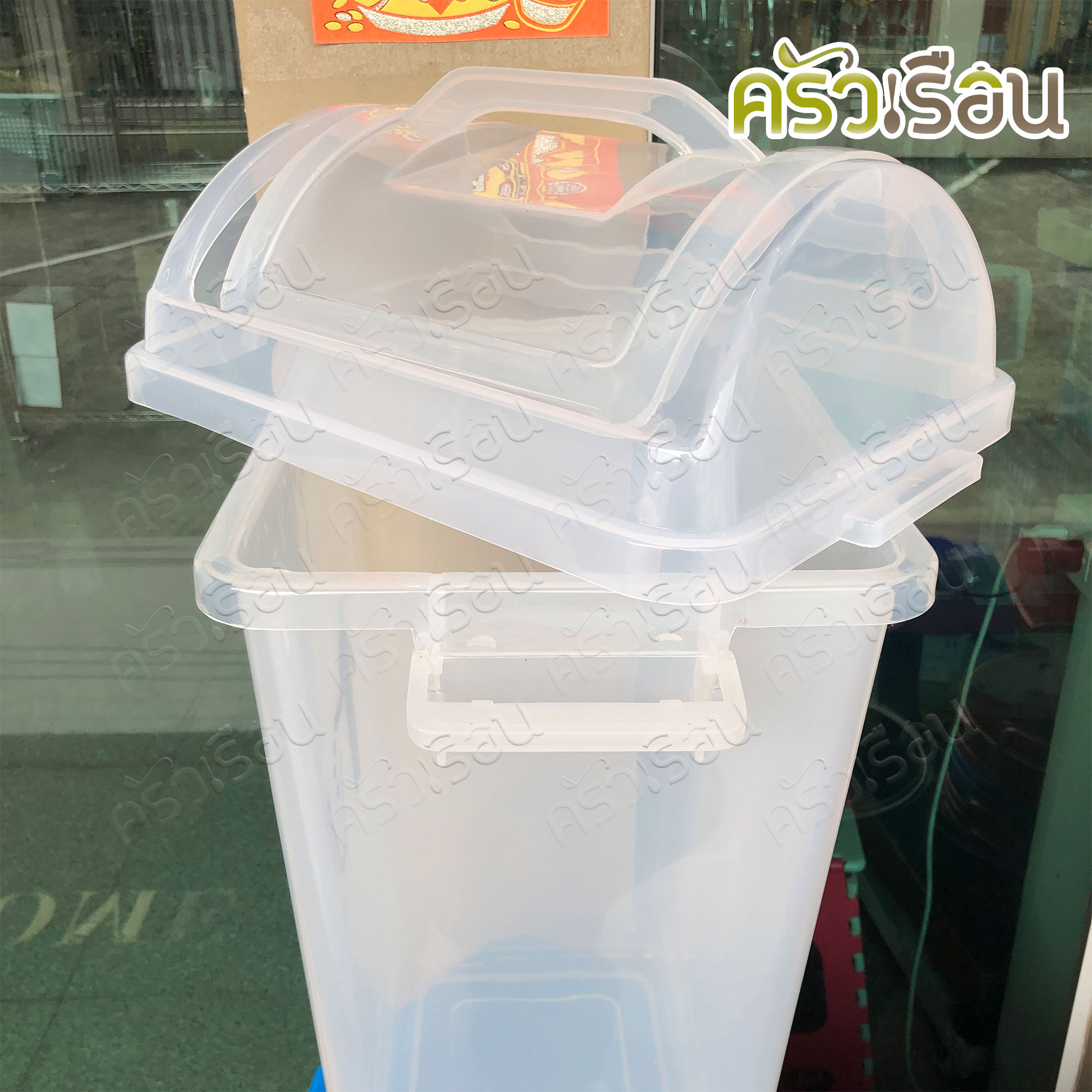 Sahachai ถังผง จัมโบ้ หูล็อค ความจุ 30 ลิตร 27.5 x 36 x 61.5 ซม. [ราคาต่อใบพร้อมฝา] No.1001 ถังขยะ ฝาสวิง ถังแยกขยะ