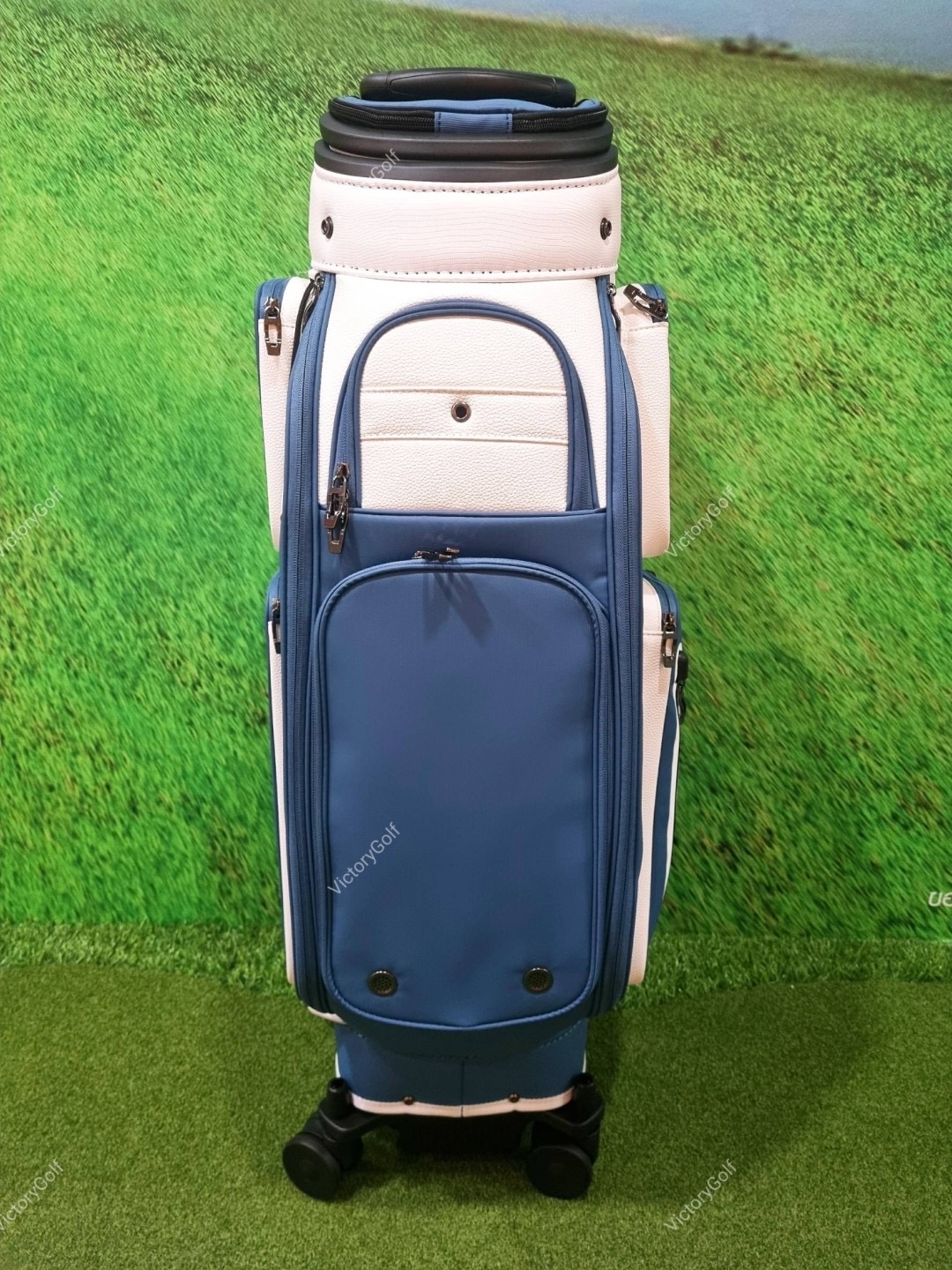 (Genuine) Golf Bag Travel BOYEA One (New version) 4 wheels สีน้ำเงิน-ขาว *Free Cover Protector