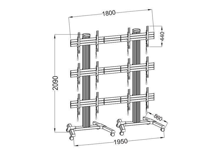 CNXD T015-6SC Video Wall Stand
