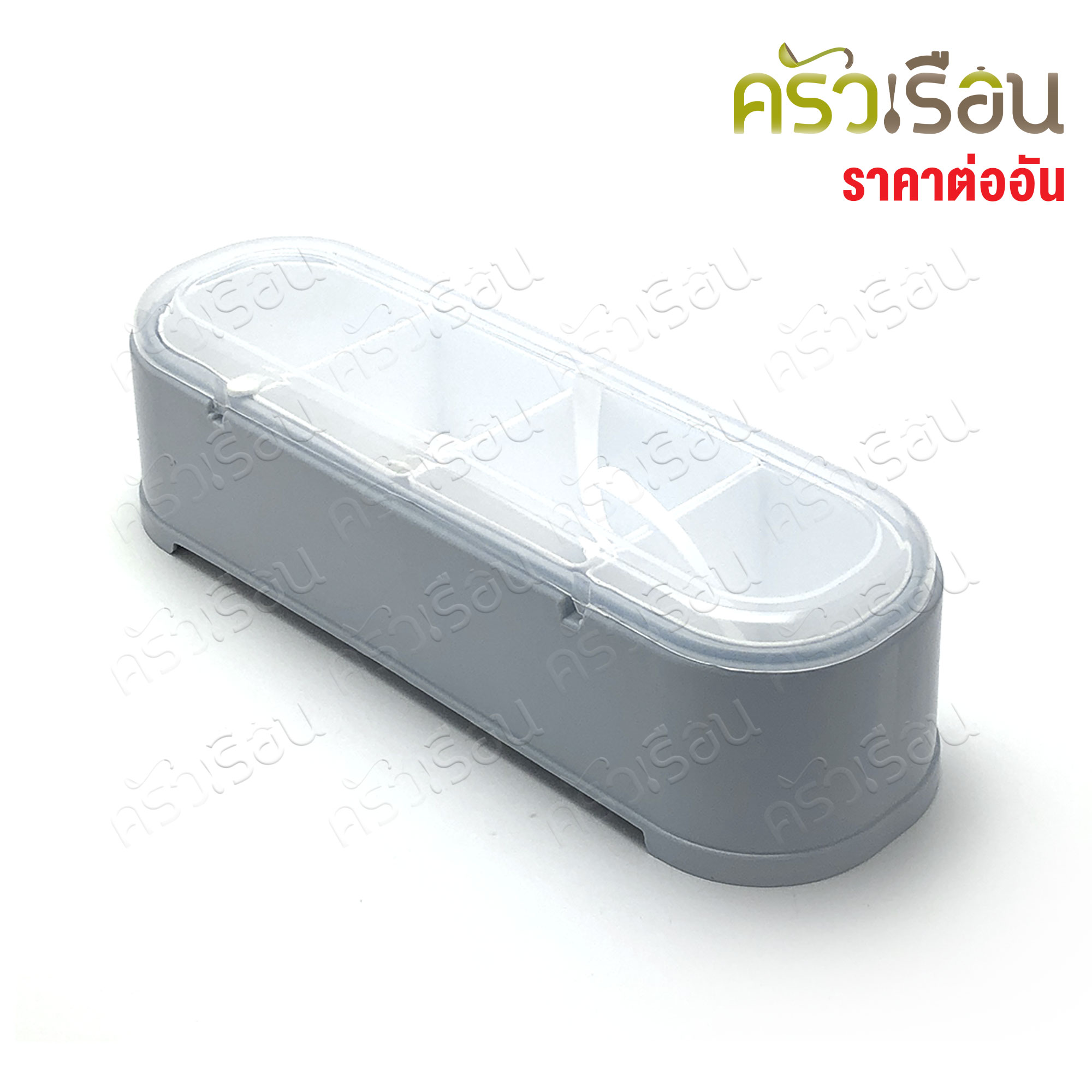 Sahachai ชุดเครื่องปรุง พลาสติก 4 ช่องพร้อมช้อน 10 x 31 x 8.5 ซม. NO.891 สหชัย กล่องเครื่องปรุง