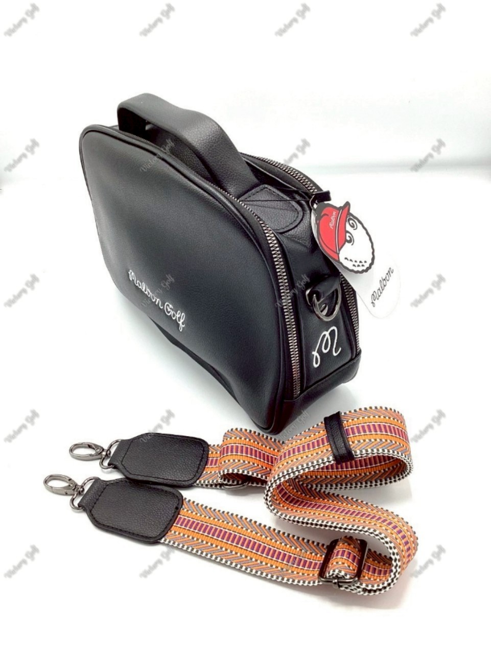 Pouch bag Malbon (+Strap) PU material Black Color