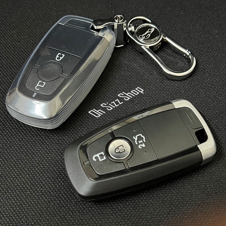เคสใสซีทรู รีโมท Ford Everest 2022 Keyless แบบบางพิเศษเข้ารูป สวยงาม สัมผัสบางเบา ปกป้องรีโมท (Ultra Thin See Through Transparent TPU Key Case) Key Sets Ford Everest Wildtrak Raptor Ranger 2022