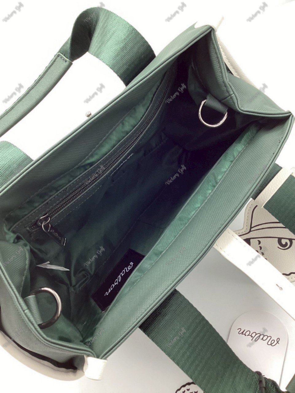 Hand bag Malbon Golf Green, Cream Colors กระเป๋าถือสำหรับผู้ขาย และผู้หญิง (+Strap)