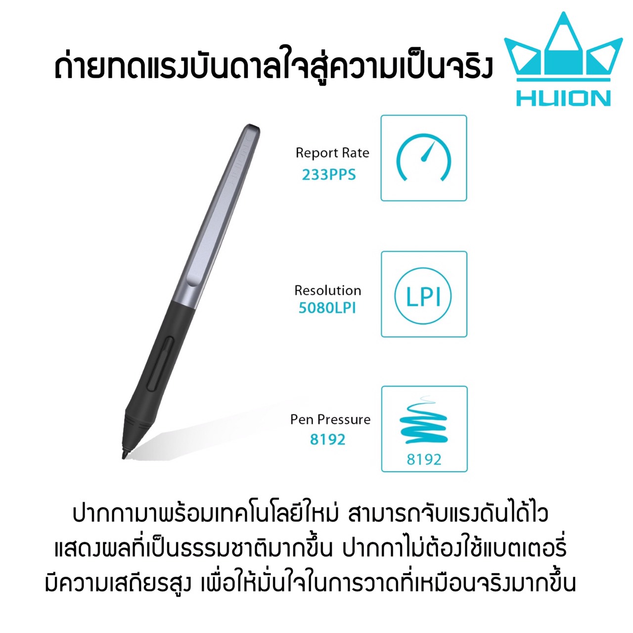 Huion Pen Tablet Inspiroy HS64 พร้อมส่ง (รุ่นใหม่-รับประกัน2 ปี-มีศูนย์ไทย) เมาส์ปากกาสำหรับวาดภาพกราฟฟิก HS64