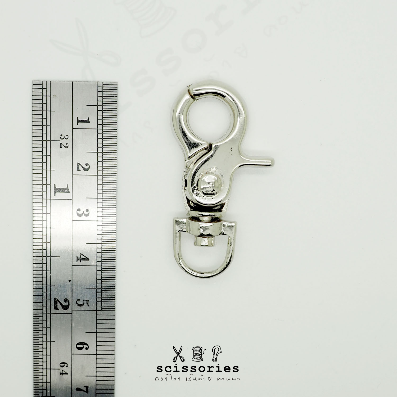 คอหมา1 Cm. สีเงิน/2ตัว