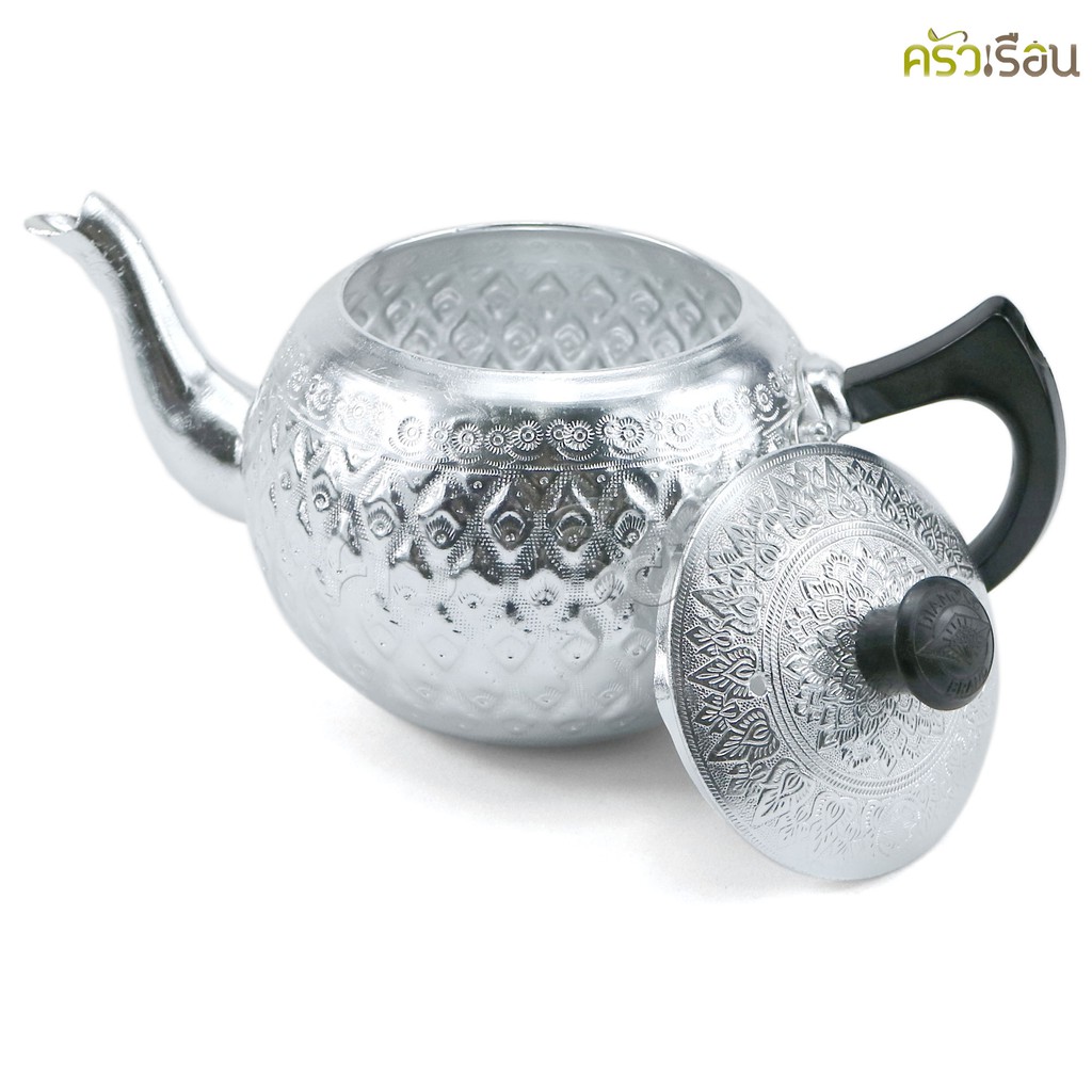 ตรากบ กาน้ำชาหูข้างอลูมิเนียมลายไทย 14 ซม.