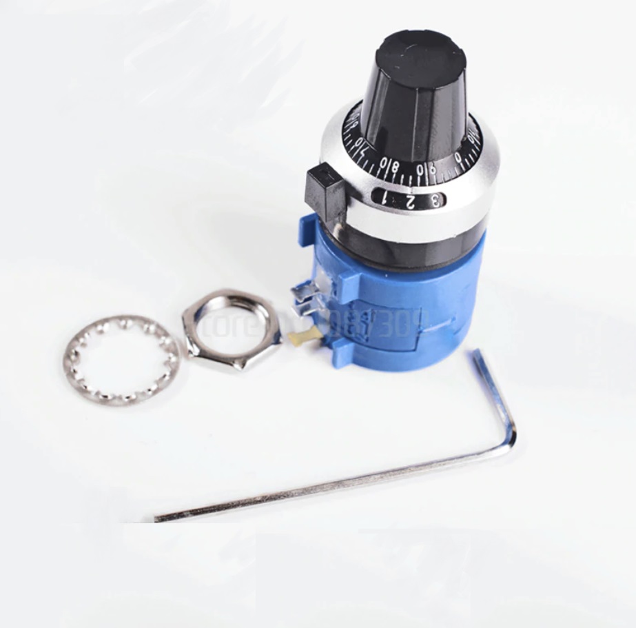 3590S-2 3590S Precision Multiturn Potentiometer 10 Ring Adjustable Resistor + 1PCS Turns Counting Dial Rotary 6.35mm Knob