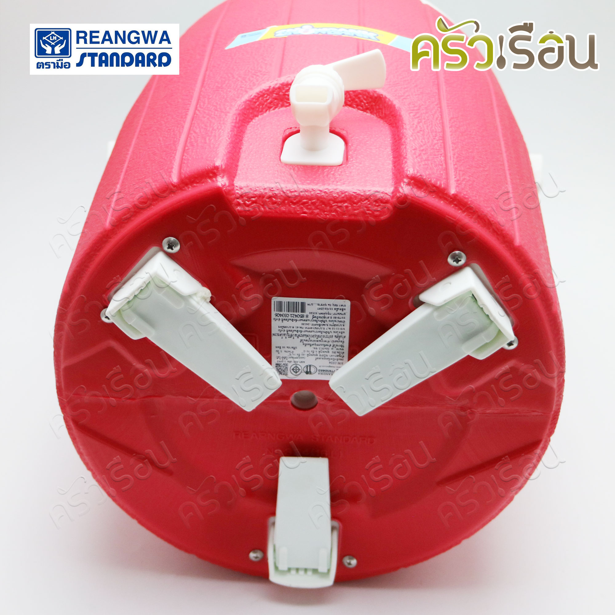 Reangwa Standard กระติก คูลเลอร์ กลม มีก๊อก สีแดง 16 ลิตร 32 x 38.5 ซม. RW0334 กระติกน้ำแข็ง กระติกน้ำ กระติกมีก๊อก Hot and Cold Insulated Cooler Snow Bank