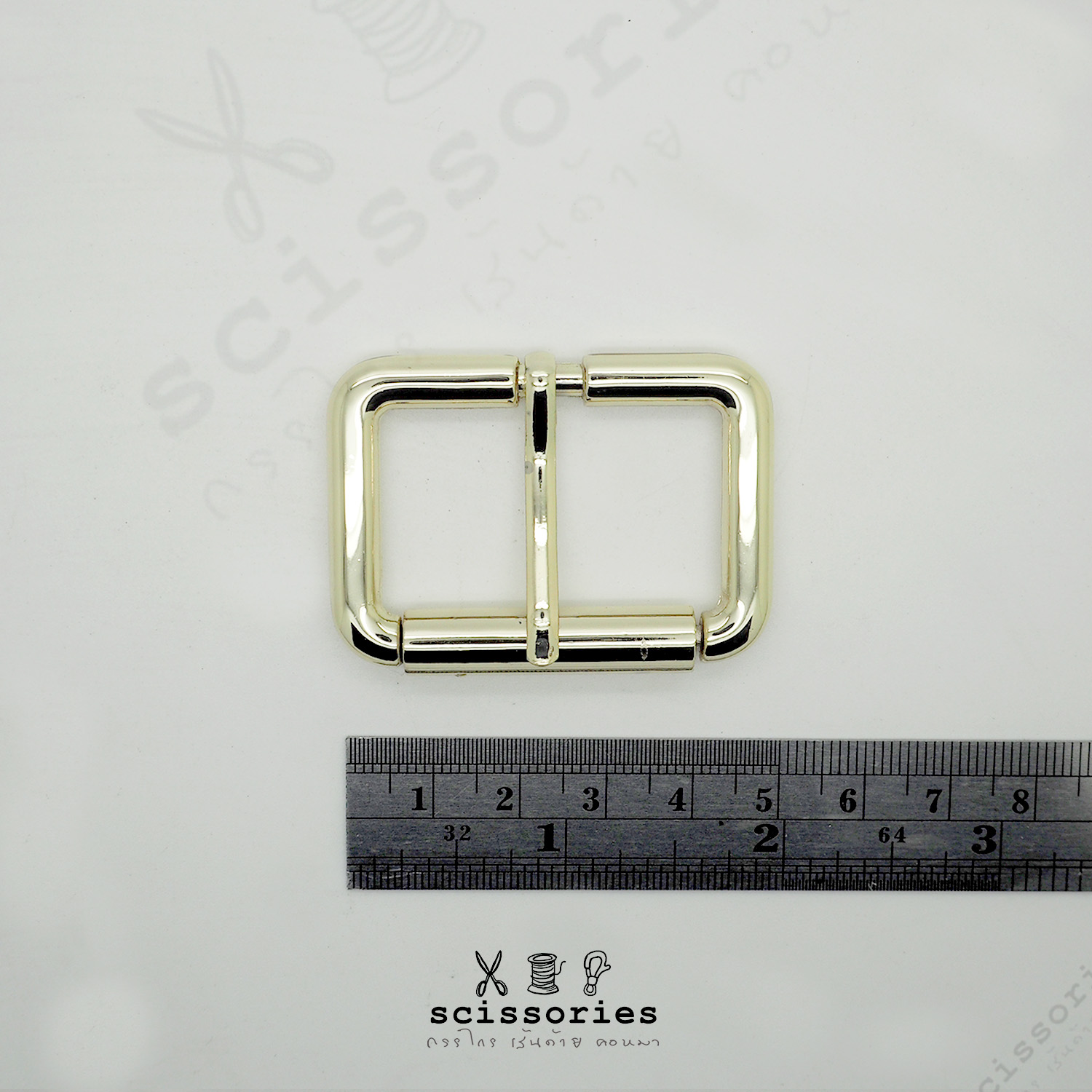 เข็มขัด ลูกกลิ้ง 1.5 นิ้ว สีทอง Gold/2ตัว