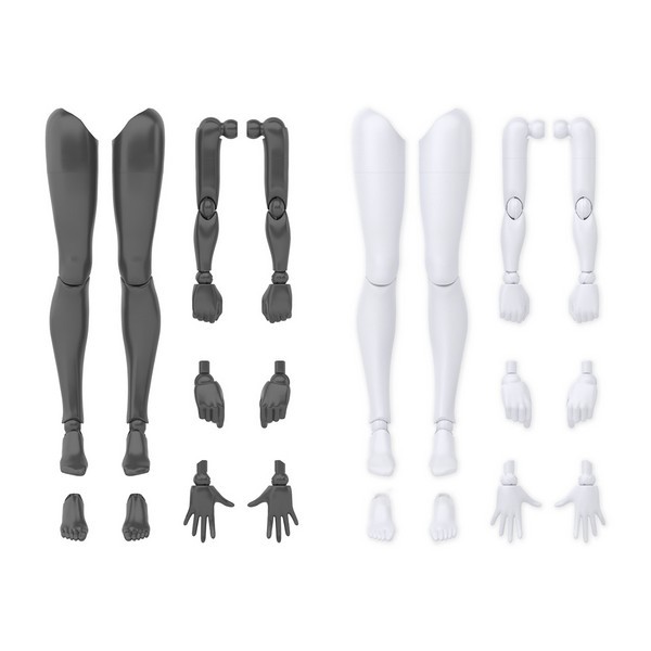 Bandai 30MS Option Body Parts Arm Parts & Leg Parts (White/Black) 4573102651006 (Plastic Model)