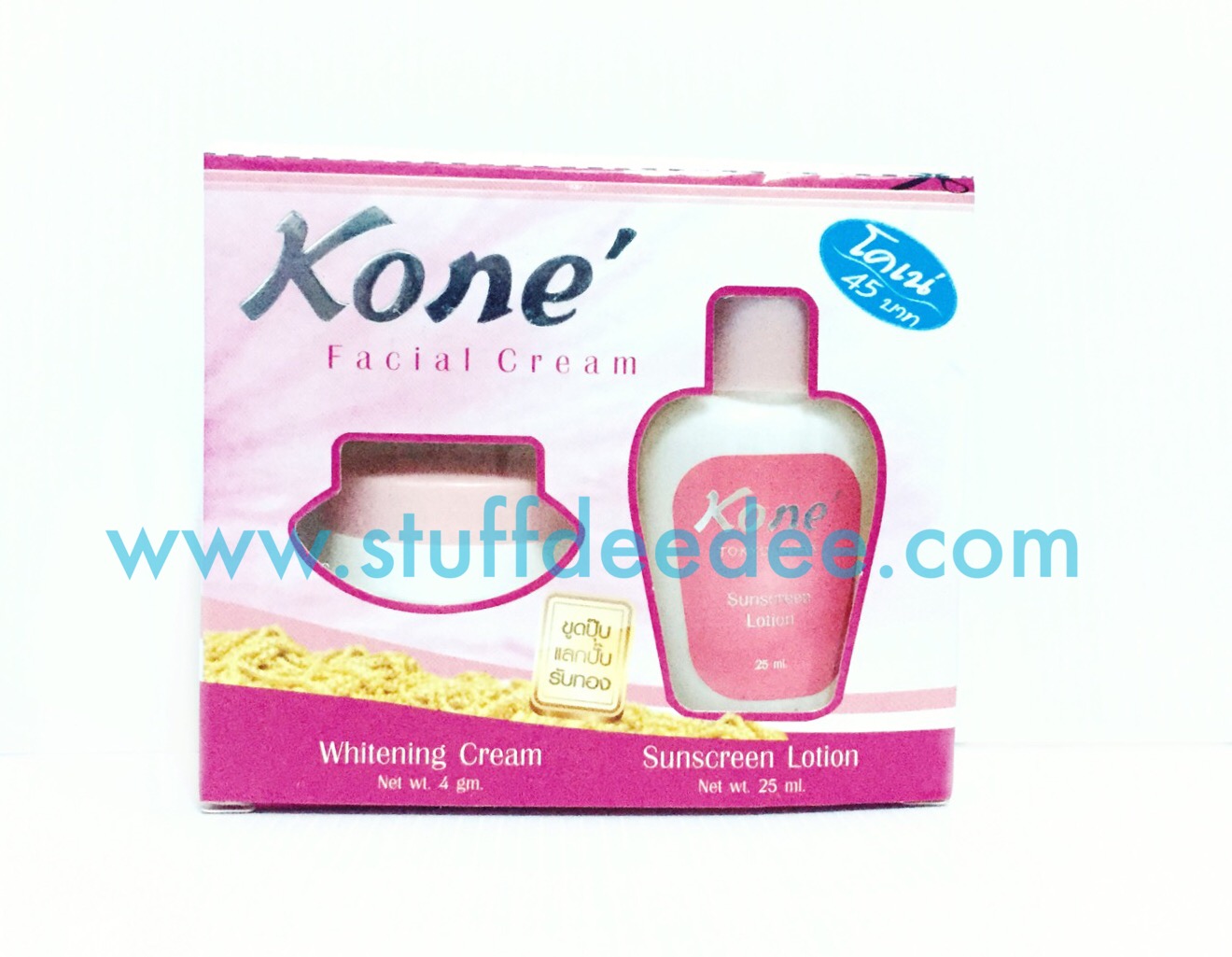 ชุดครีมบำรุงผิวโคเน่ Kone ประกอบด้วยโลชั่นกันแดด + ไวท์เทนนิ่งครีม เพื่อหน้าขาว ลดสิว ฝ้า พร้อม UV Filter กันแดดไม่ให้ผิวหมองคล้ำ