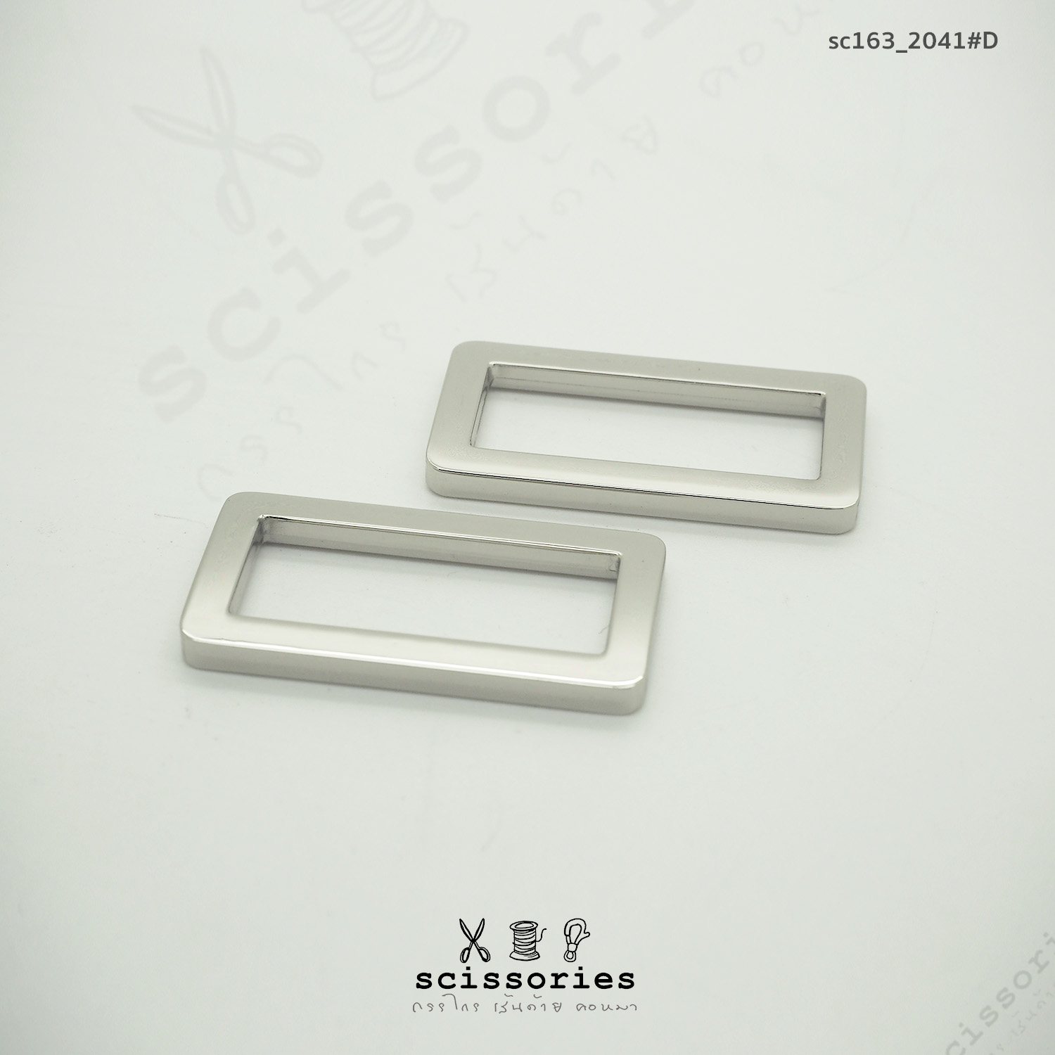 สี่เหลี่ยม 1.2 นิ้ว สีเงิน Silver /2ตัว