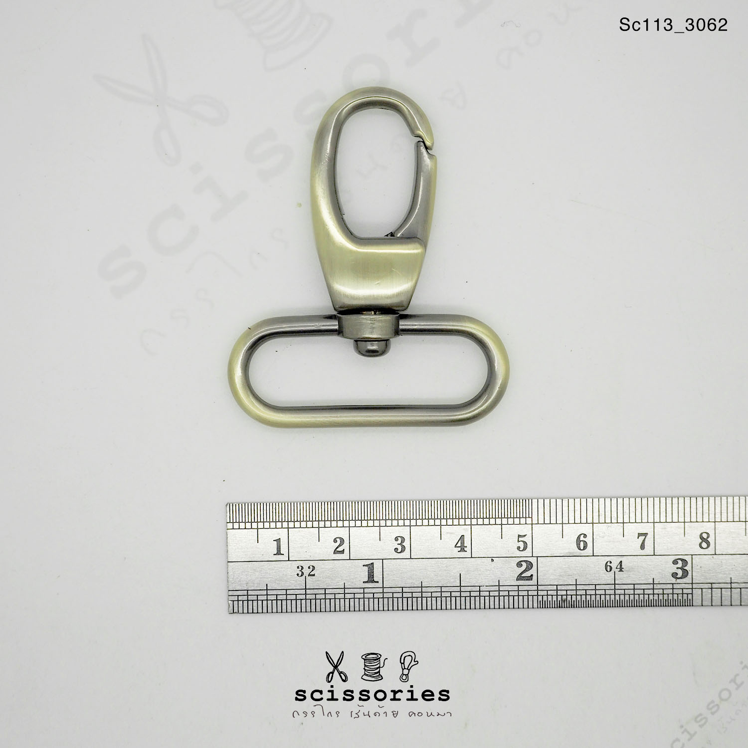 คอหมาเกี่ยว 1.5 นิ้ว สีเหลืองปัด Brush Gold/2 ตัว