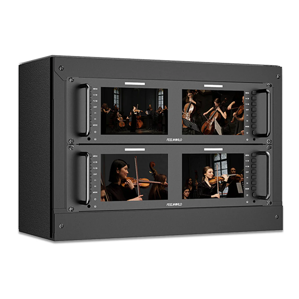 FEELWORLD D71 PLUS-H Dual 7 นิ้ว 3RU HDMI Rack Mount Monitor พร้อมรูปคลื่นและ LUT