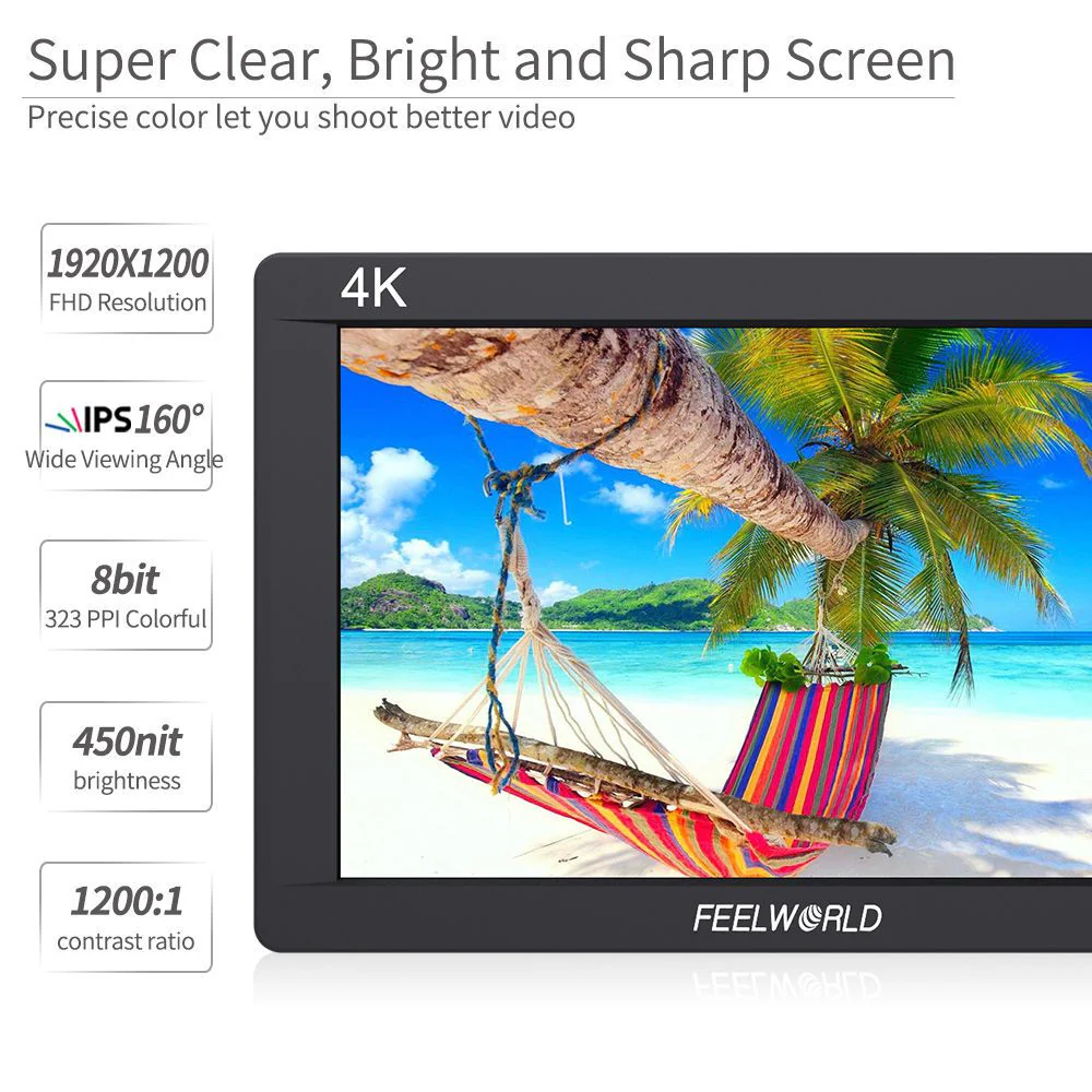 FEELWORLD FW703: จอภาพ 7 นิ้ว IPS Full HD พร้อม 3G-SDI และ 4K HDMI Video Assist