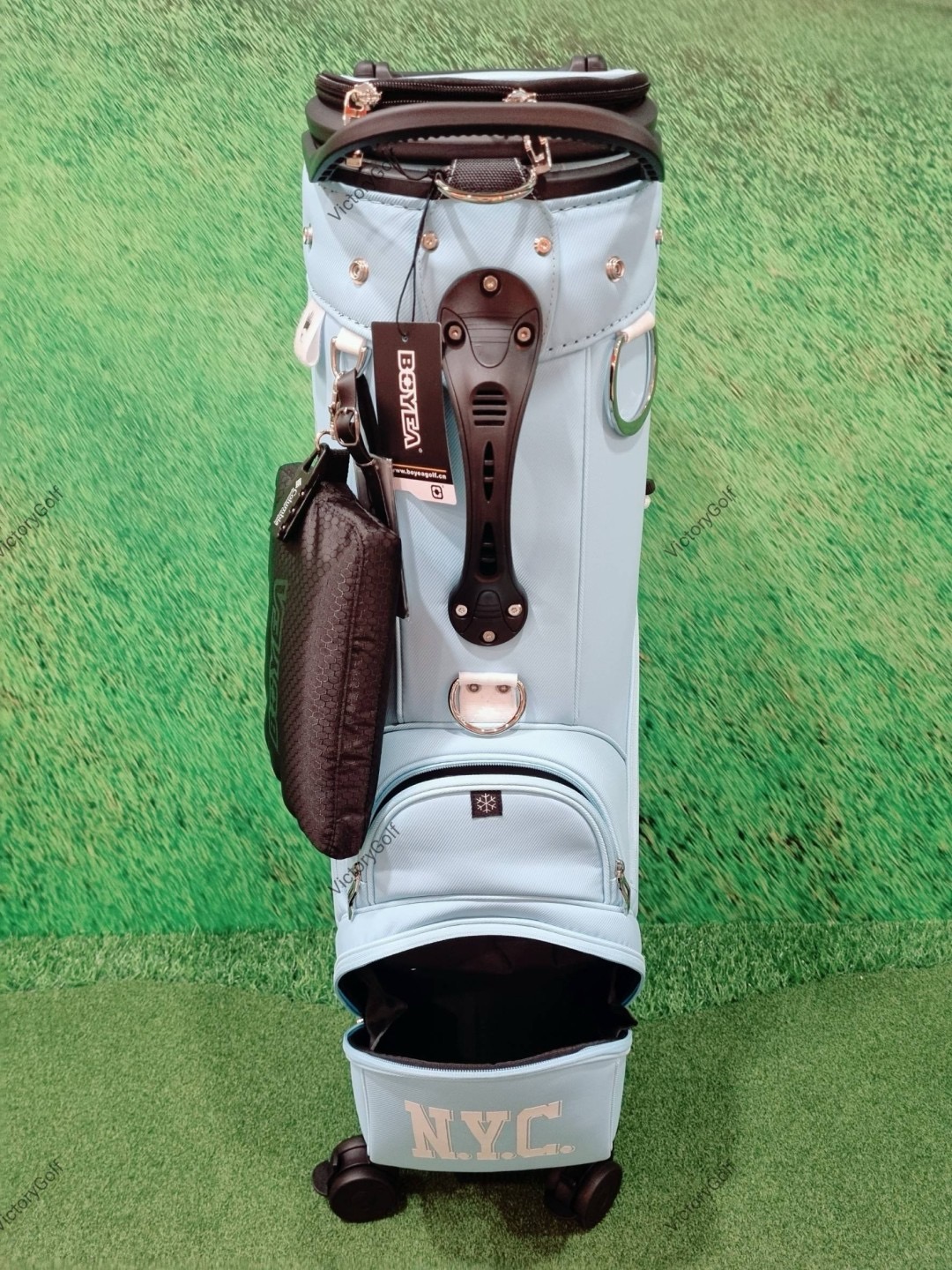 (Genuine) Golf Bag Travel BOYEA Multifunction 03 (New version) 4 wheels สีฟ้าอ่อน *Free Cover Protector