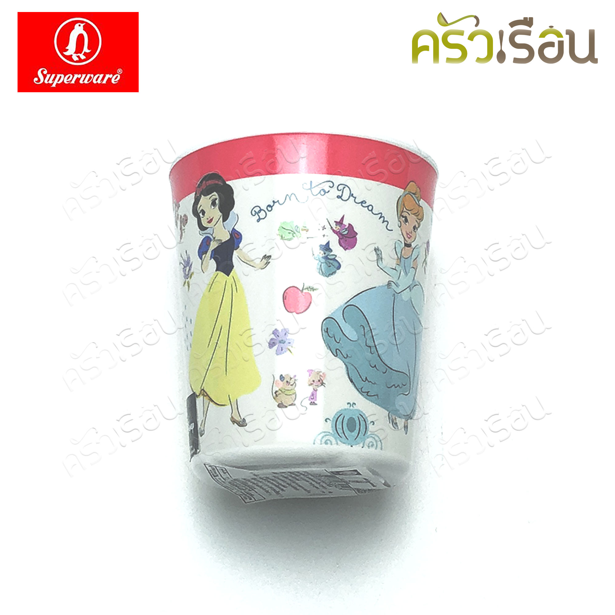 Superware ลาย Heart of Princess เจ้าหญิง Disney [ ราคาต่อชิ้น ] จาน หรือ ชาม หรือ ช้อนส้อม หรือ แก้วน้ำ เมลามีน