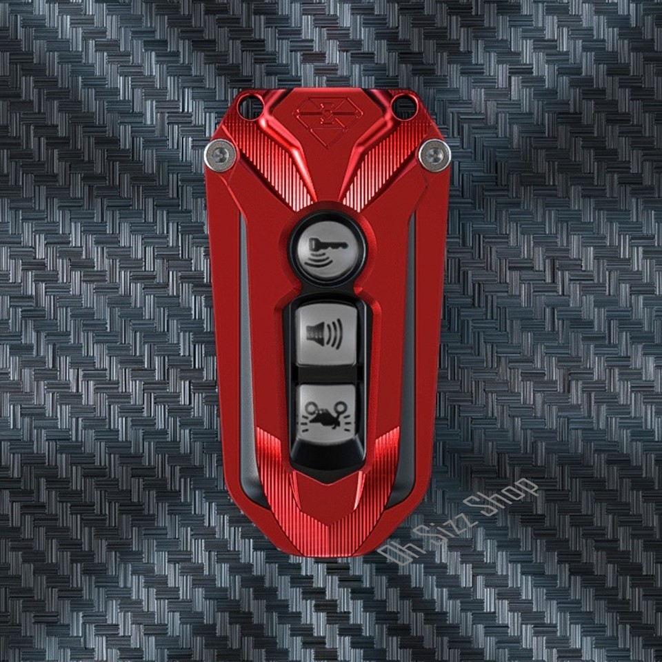 เคสโลหะรีโมทรถมอเตอร์ไซต์ Honda PCX วัสดุอลูมินัมอัลลอย แถมแผ่นใส TPU ปิดปุ่มกันรอยฟรี (Premium Grade Aluminum Alloy Key Cover) Key Set HONDA Forza 300 Forza 350 ADV PCX 150 Click 150i พร้อมพวงกุญแจหัวโลหะหมุนได้ 360 องศา