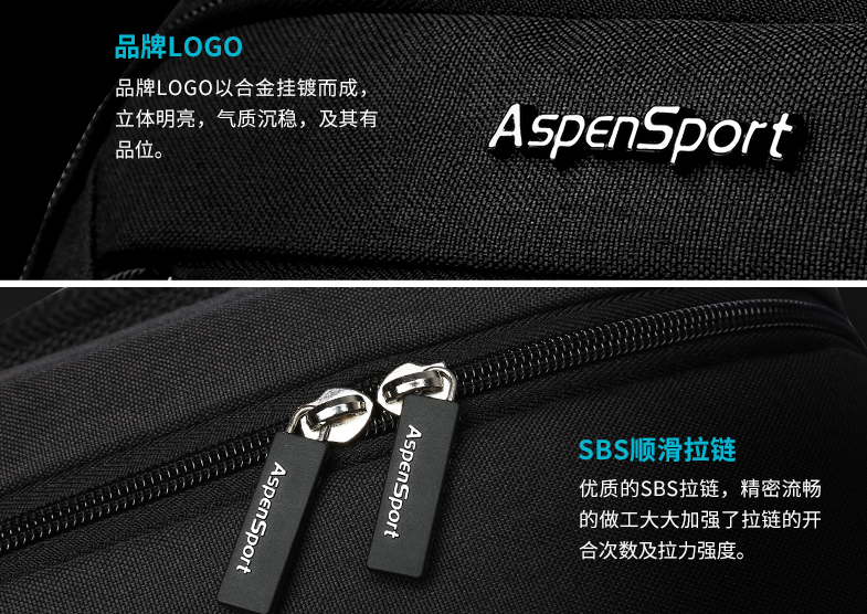 กระเป๋า Hi-End จาก AspenSport กระเป๋าเป้สะพายหลัง โน๊ตบุ๊ค รุ่น AS-B65 ใส่ laptop 13-16 นิ้ว สีเทา-ขาว