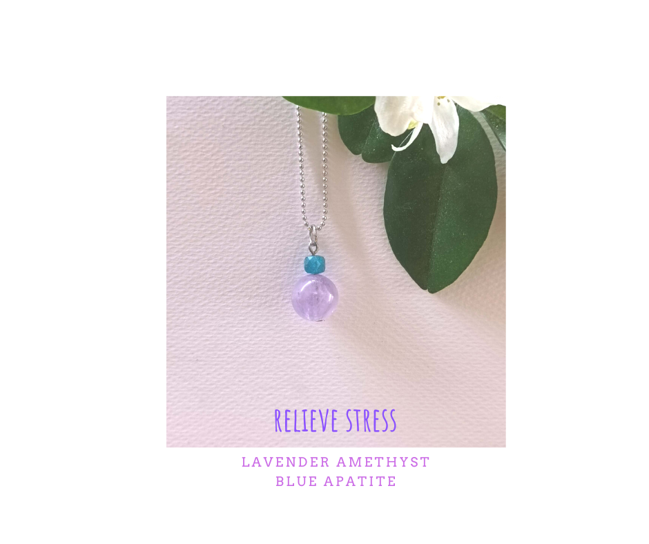 สร้อยคอพร้อมจี้หินแท้ Lavender Amethyst Necklace(บรรเทาความเครียด)