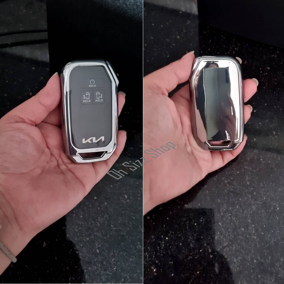 เคสรีโมทรถยนต์เกีย KIA Carnival 2022 แบบฝาปุ่มใสหน้า (TPU Key Cover with PC Transparent Push button Guard) KIA Carnival สมาร์ทคีย์ Keyless Smart Entry