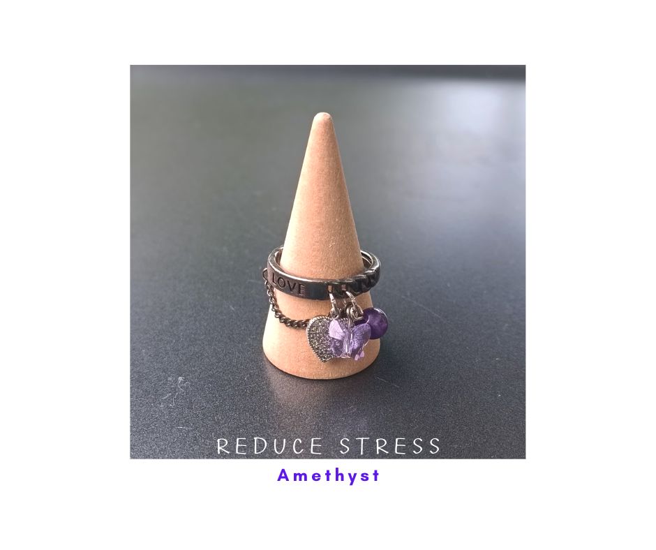 92.5 Sterling Silver "RockMe" Please Ring - แหวนเงินแท้ 92.5 Amethyst (เสริมพลังงานบวก)